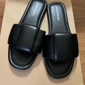 Marc Fisher Black Slide Sandals